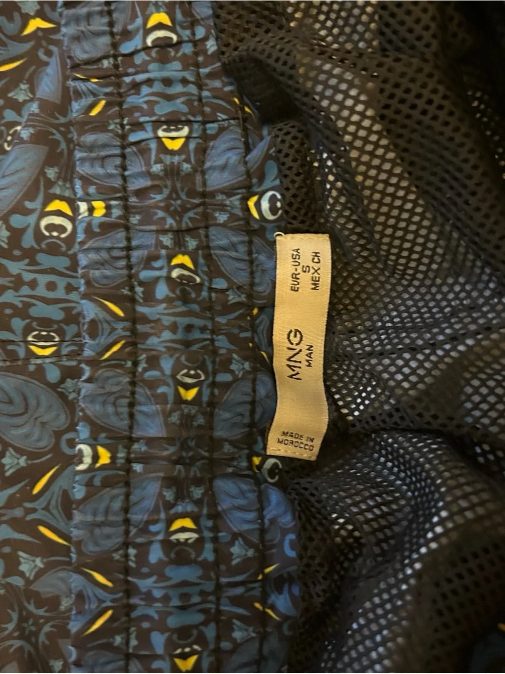 Mango Men’s Dark Blue Geometric Swim Shorts
